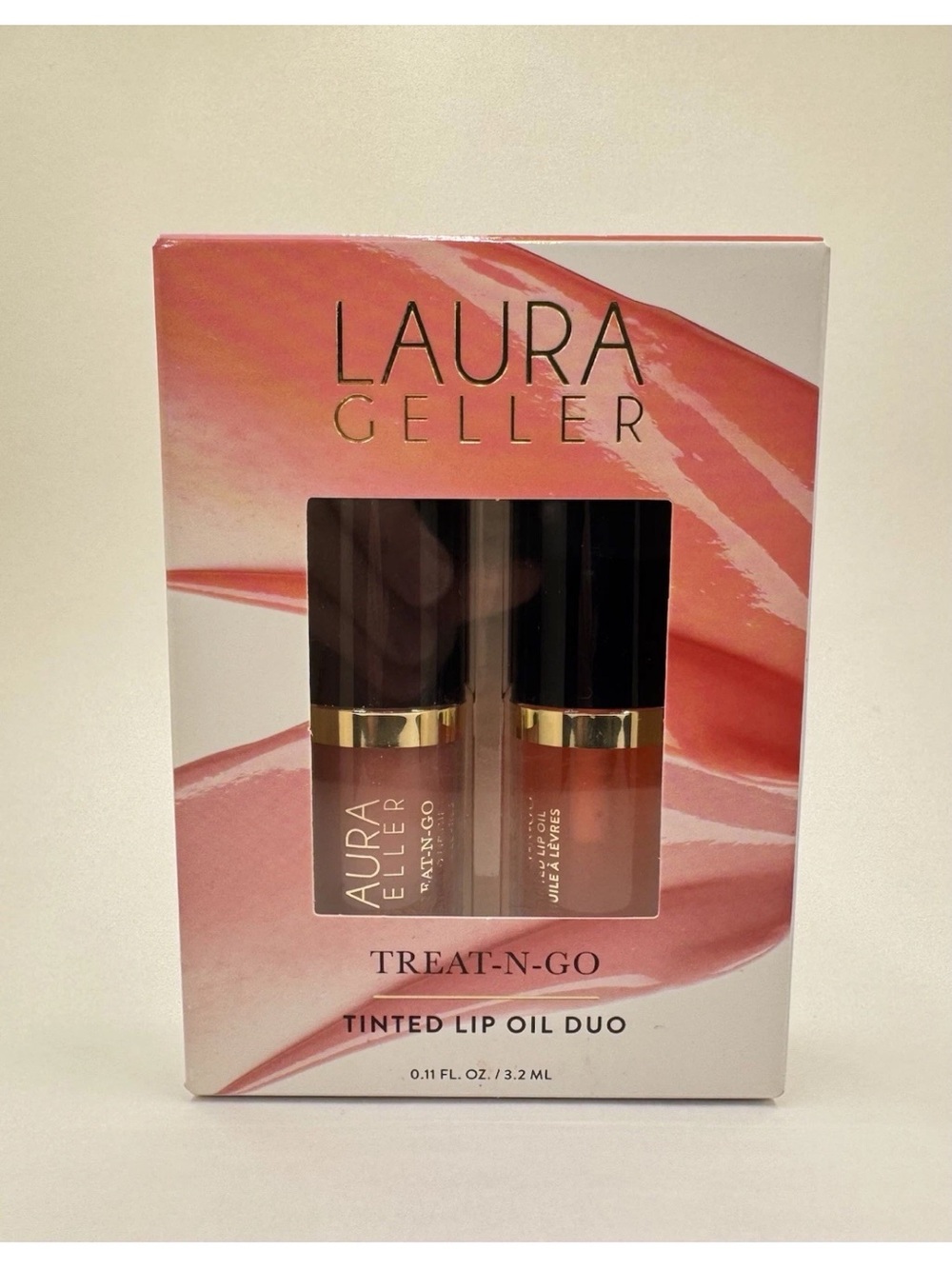 Laura Geller TREAT-N-GO Tinted Lip Oil Duo — Pink & Peach